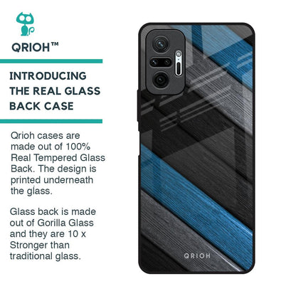 Multicolor Wooden Effect Glass Case for Redmi Note 10 Pro Max