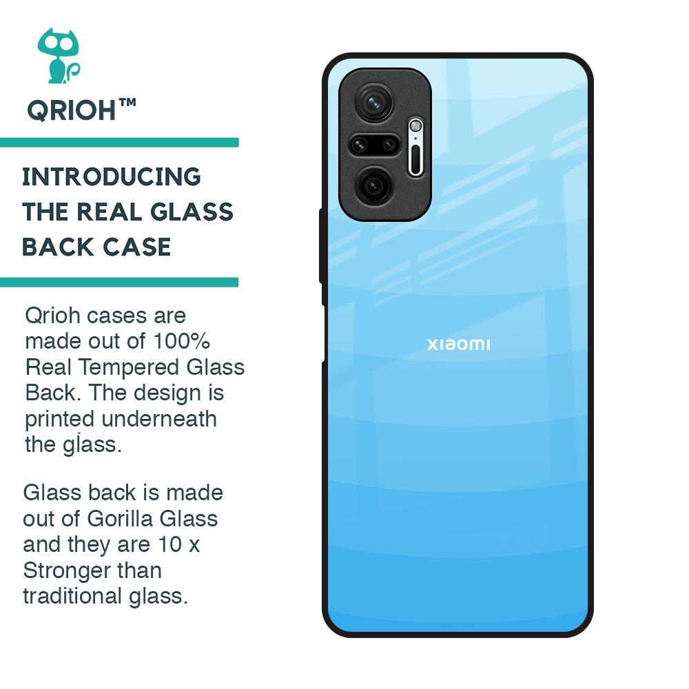 Wavy Blue Pattern Glass Case for Redmi Note 10 Pro Max