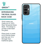 Wavy Blue Pattern Glass Case for Redmi Note 10 Pro Max