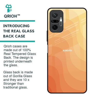 Orange Curve Pattern Glass Case for Redmi Note 10 Pro Max