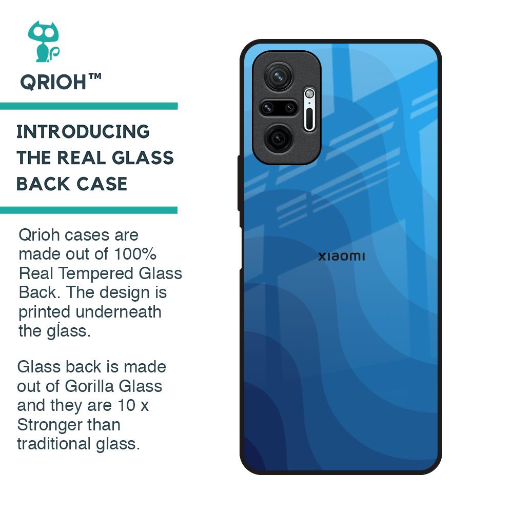 Blue Wave Abstract Glass Case for Redmi Note 10 Pro Max