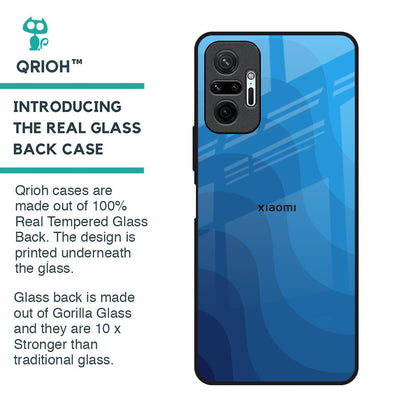 Blue Wave Abstract Glass Case for Redmi Note 10 Pro Max