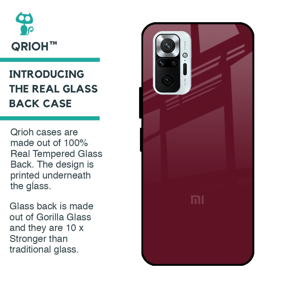 Classic Burgundy Glass Case for Redmi Note 10 Pro Max