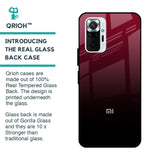 Wine Red Glass Case For Redmi Note 10 Pro Max