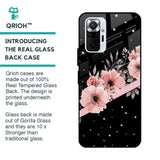 Floral Black Band Glass Case For Redmi Note 10 Pro Max