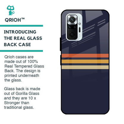 Tricolor Stripes Glass Case For Redmi Note 10 Pro Max