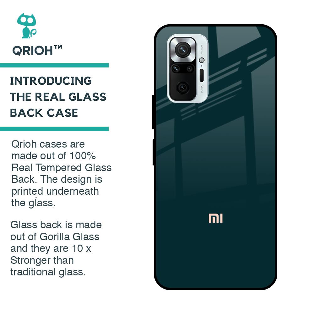 Hunter Green Glass Case For Redmi Note 10 Pro Max