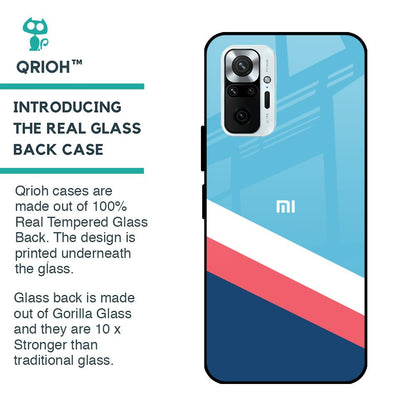 Pink & White Stripes Glass Case For Redmi Note 10 Pro Max