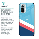 Pink & White Stripes Glass Case For Redmi Note 10 Pro Max