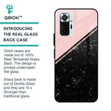 Marble Texture Pink Glass Case For Redmi Note 10 Pro Max