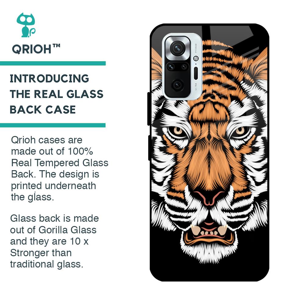 Angry Tiger Glass Case For Redmi Note 10 Pro Max