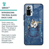 Kitty In Pocket Glass Case For Redmi Note 10 Pro Max
