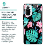 Tropical Leaves & Pink Flowers Glass case for Redmi Note 10 Pro Max