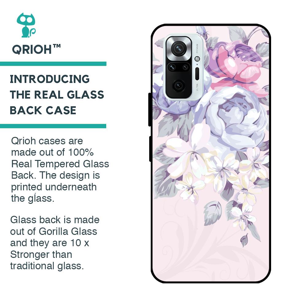 Elegant Floral Glass case for Redmi Note 10 Pro Max