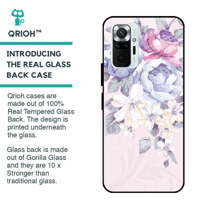 Elegant Floral Glass case for Redmi Note 10 Pro Max