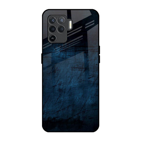 Dark Blue Grunge Oppo F19 Pro Glass Back Cover Online