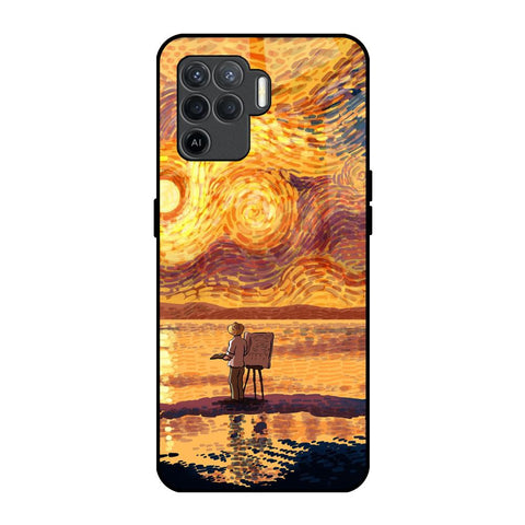 Sunset Vincent Oppo F19 Pro Glass Back Cover Online