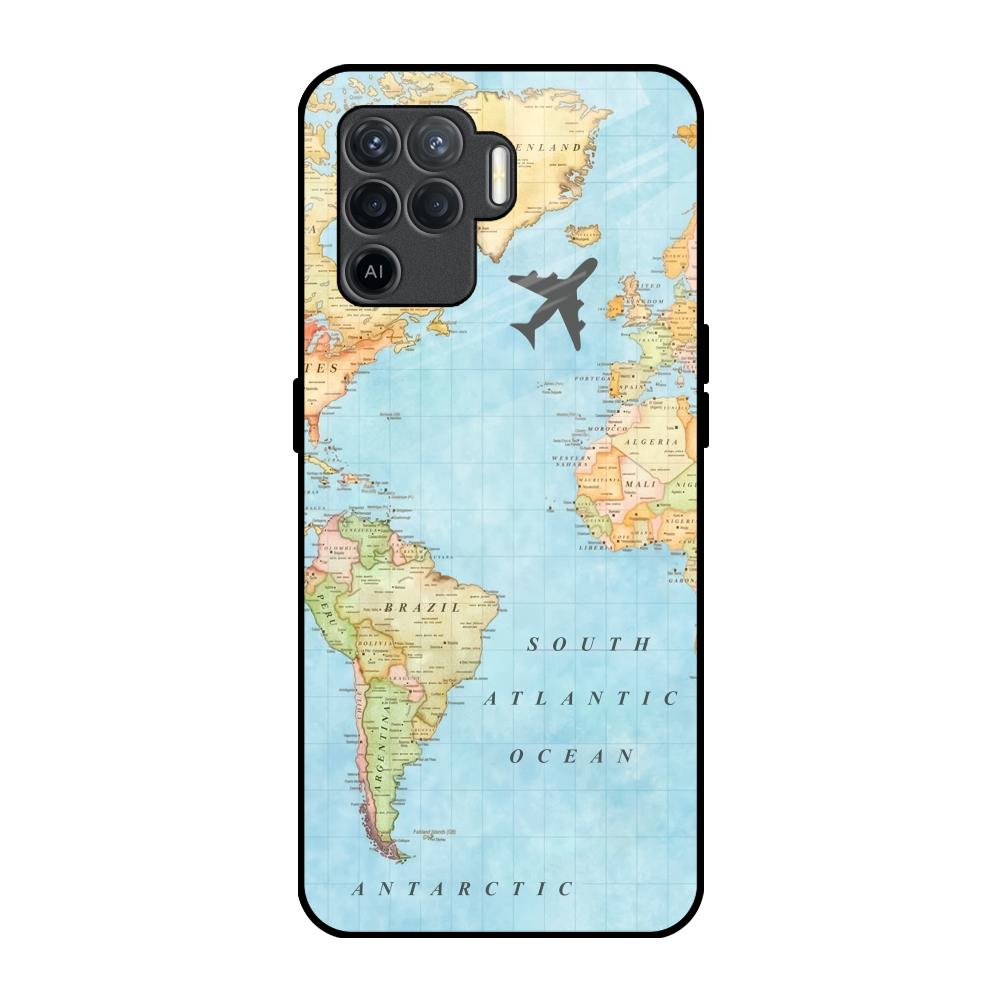 Travel Map Oppo F19 Pro Glass Back Cover Online