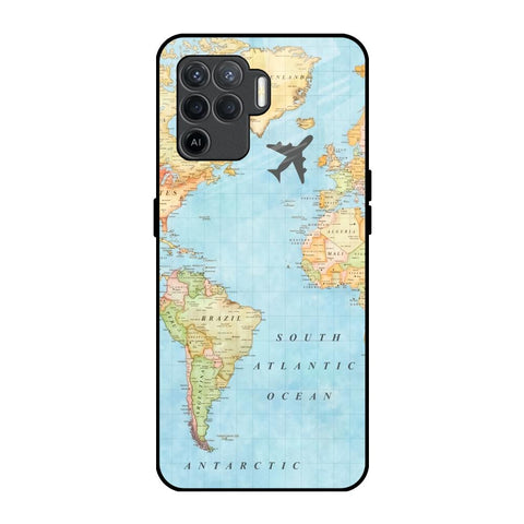 Travel Map Oppo F19 Pro Glass Back Cover Online