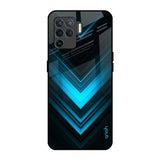 Vertical Blue Arrow Oppo F19 Pro Glass Back Cover Online