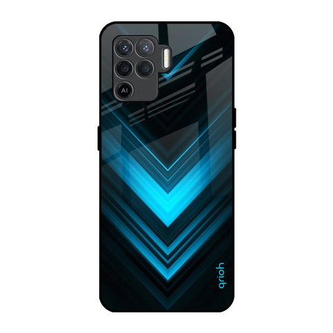 Vertical Blue Arrow Oppo F19 Pro Glass Back Cover Online