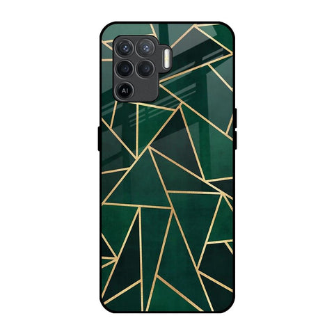 Abstract Green Oppo F19 Pro Glass Back Cover Online
