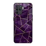Geometric Purple Oppo F19 Pro Glass Back Cover Online