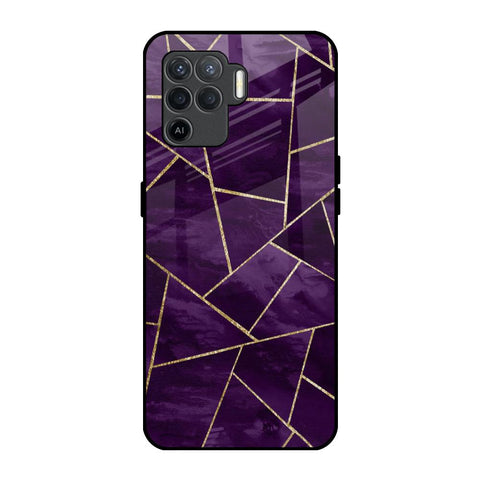 Geometric Purple Oppo F19 Pro Glass Back Cover Online