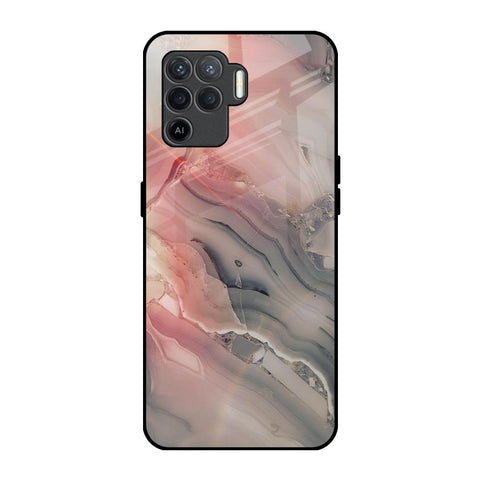 Pink And Grey Marble Oppo F19 Pro Glass Back Cover Online
