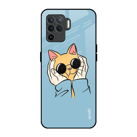 Adorable Cute Kitty Oppo F19 Pro Glass Back Cover Online