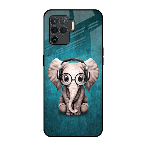 Adorable Baby Elephant Oppo F19 Pro Glass Back Cover Online
