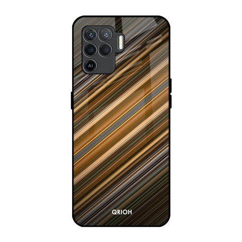 Diagonal Slash Pattern Oppo F19 Pro Glass Back Cover Online