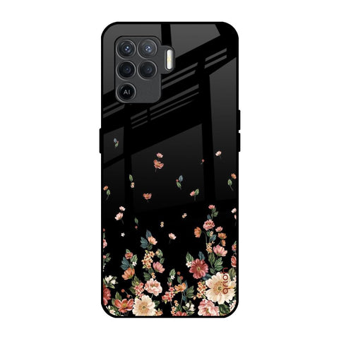Floating Floral Print Oppo F19 Pro Glass Back Cover Online