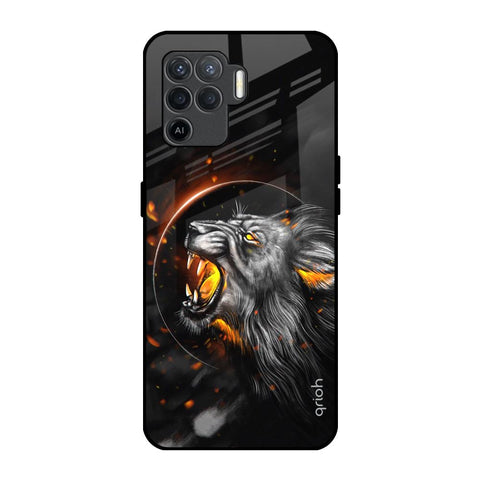 Aggressive Lion Oppo F19 Pro Glass Back Cover Online