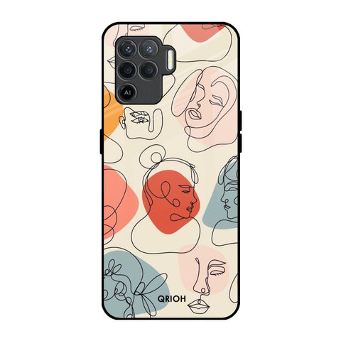 Abstract Faces Oppo F19 Pro Glass Back Cover Online