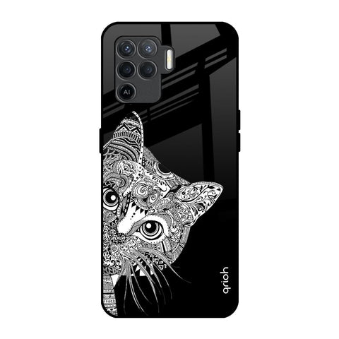 Kitten Mandala Oppo F19 Pro Glass Back Cover Online
