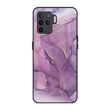 Purple Gold Marble Oppo F19 Pro Glass Back Cover Online
