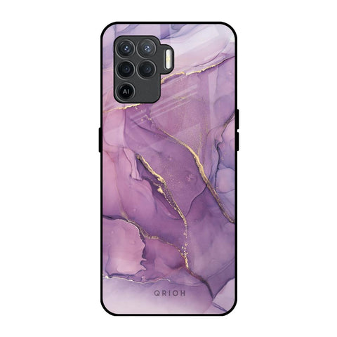 Purple Gold Marble Oppo F19 Pro Glass Back Cover Online