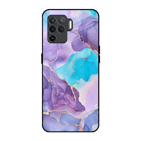 Alcohol ink Marble Oppo F19 Pro Glass Back Cover Online