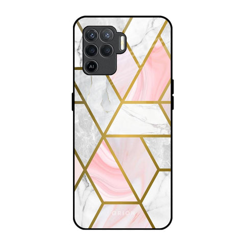Geometrical Marble Oppo F19 Pro Glass Back Cover Online