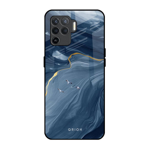Deep Ocean Marble Oppo F19 Pro Glass Back Cover Online