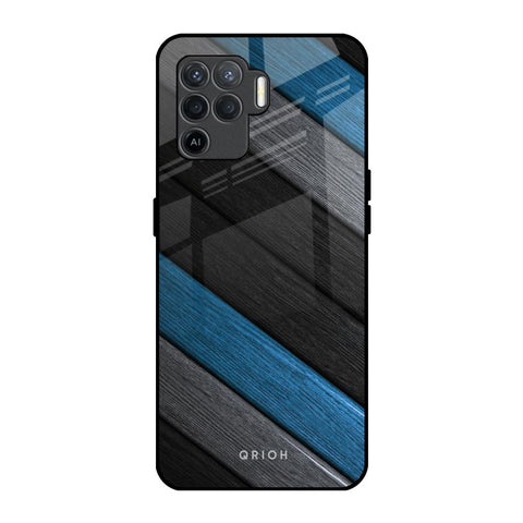 Multicolor Wooden Effect Oppo F19 Pro Glass Back Cover Online