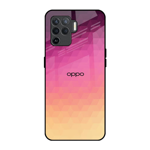 Geometric Pink Diamond Oppo F19 Pro Glass Back Cover Online