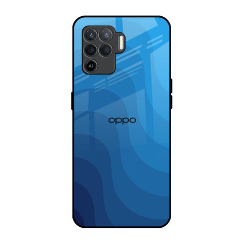 Blue Wave Abstract Oppo F19 Pro Glass Back Cover Online