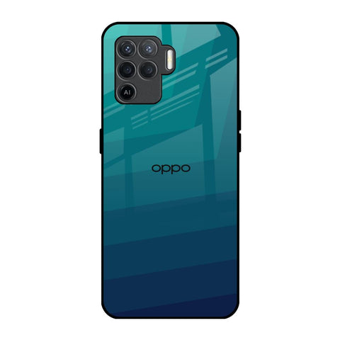 Green Triangle Pattern Oppo F19 Pro Glass Back Cover Online