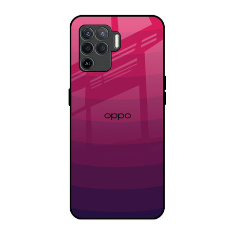 Wavy Pink Pattern Oppo F19 Pro Glass Back Cover Online