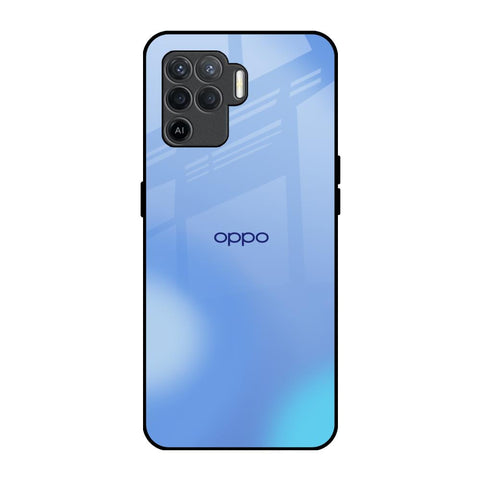 Vibrant Blue Texture Oppo F19 Pro Glass Back Cover Online