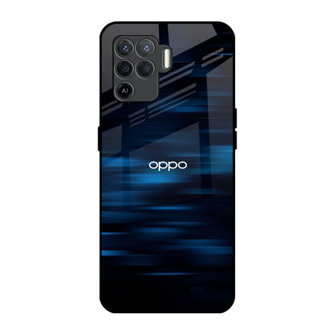 Blue Rough Abstract Oppo F19 Pro Glass Back Cover Online
