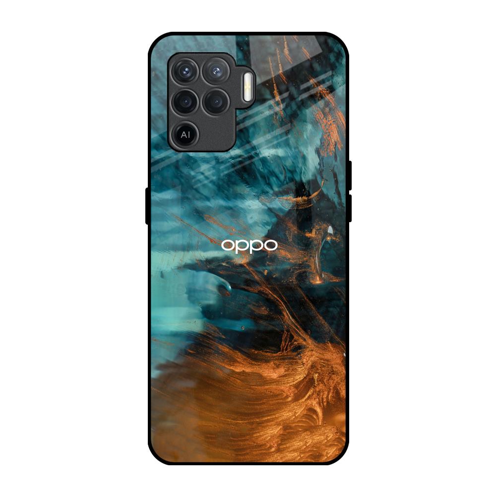 Golden Splash Oppo F19 Pro Glass Back Cover Online
