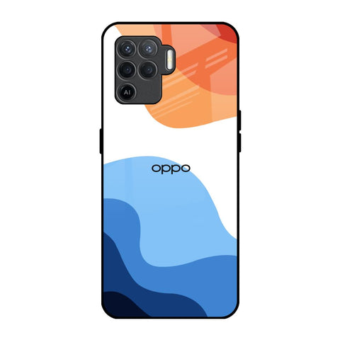 Wavy Color Pattern Oppo F19 Pro Glass Back Cover Online